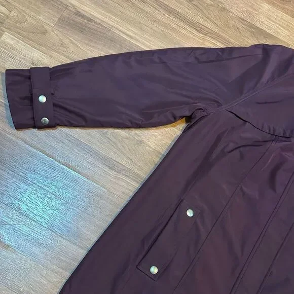 Woman Within Maroon Coat Zip Up Hooded | Women Size 16W - Picture 6 of 10